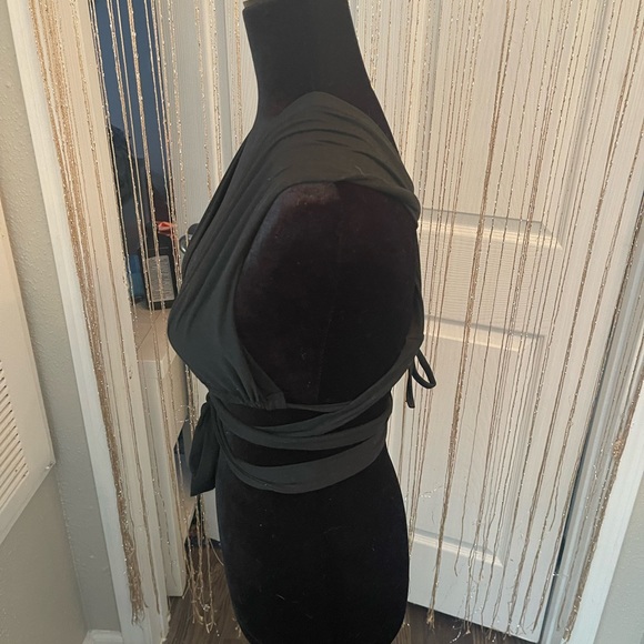 SHEIN- black wrap top (can be worn different ways) - Picture 2 of 5